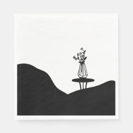 Boho Flower pot on table Pappersservett