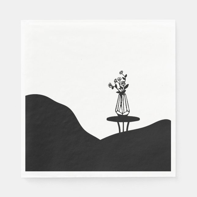 Boho Flower pot on table Pappersservett (Framsidan)