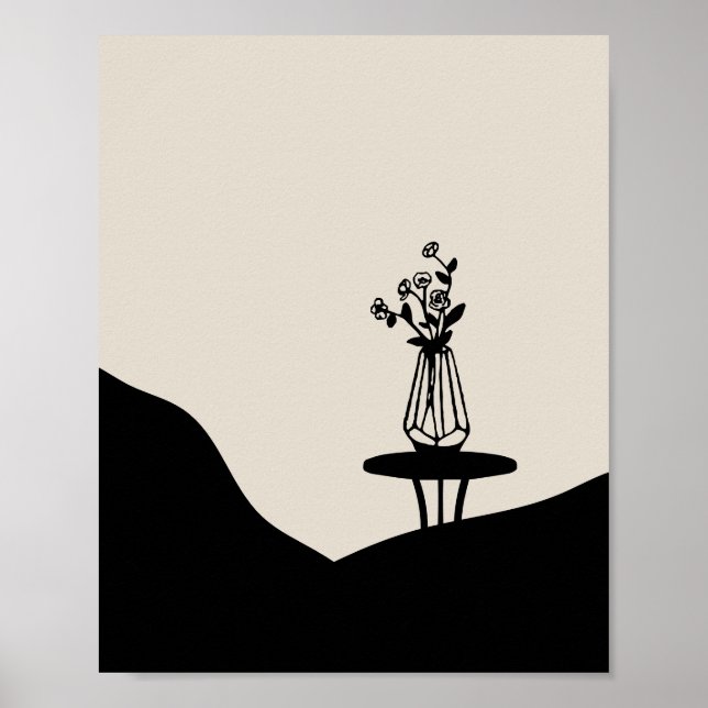 Boho Flower pot on table Poster (Framsidan)