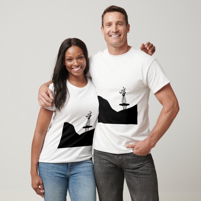 Boho Flower pot on table T Shirt (Unisex)