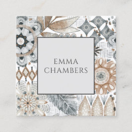 Boho Flower Shapes Doodles Telefonkort