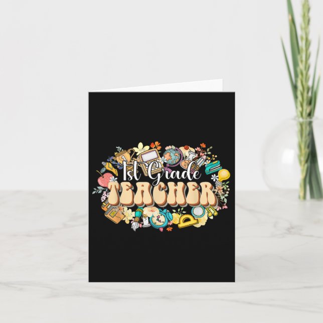 Boho Flowers 1st Klass Lacherapport T Kort (Framsida)