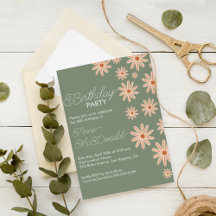 Boho Flowers alla åldrar födelsedag