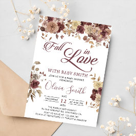 Boho Flowers Autumn Fall i Kärlek Baby Shower Inbjudningar