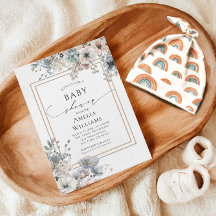 Boho Flowers Blommigt Wildblomma Rustic Baby Showe