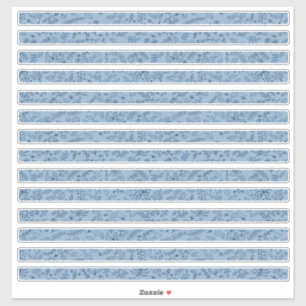 Boho Flowers Classic Blue Thin Strips Klistermärken