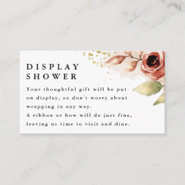 Boho Flowers, Earthy Blommigt Visning Shower Tilläggskort