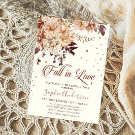 Boho Flowers Fall i Kärlek Möhippa Inbjudningar