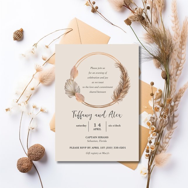Boho Flowers Förlovningsfest Inbjudningar (Boho Flowers Engagement Party Invitation)