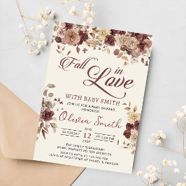 Boho Flowers Garden Fall i Kärlek Baby Shower Inbjudningar