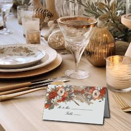 Boho Flowers Höst färger, Hösten Bröllop Placeringskort