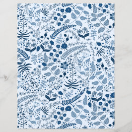Boho Flowers in Classic Blues Papper