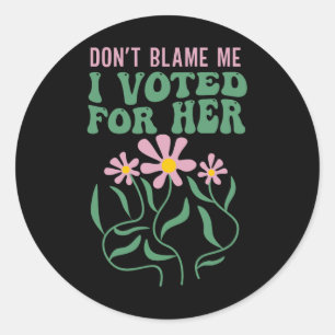 Boho Flowers klamrar mig inte att jag röstade för Runt Klistermärke