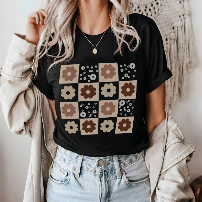 Boho Flowers Kontrollerad T Shirt (Skapare uppladdad)