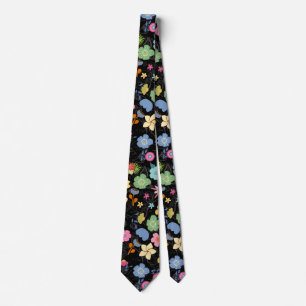 Boho Flowers Mönster B01.b Black BG Slips