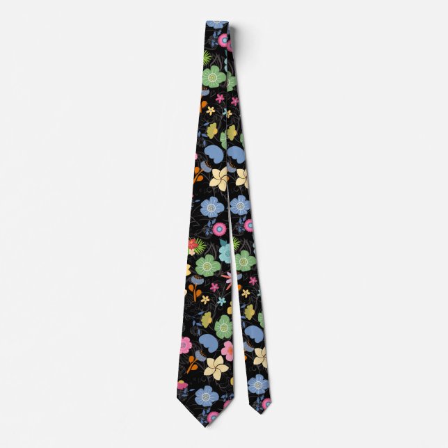 Boho Flowers Mönster B01.b Black BG Slips (Framsida)