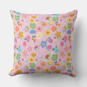 Boho Flowers Mönster B01.w LPink BG Kudde