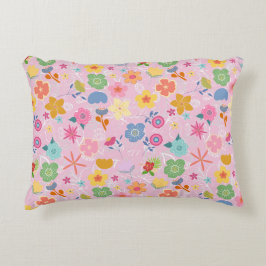 Boho Flowers Mönster B01.w LPink BG Prydnadskudde