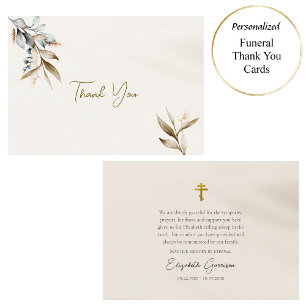 Boho Flowers Orthodox Christian Funeral Tack Kort