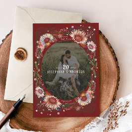Boho Flowers Photo Save Date Card