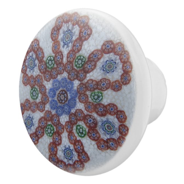 Boho Flowers Victorian Red Blue Knopp (Höger)