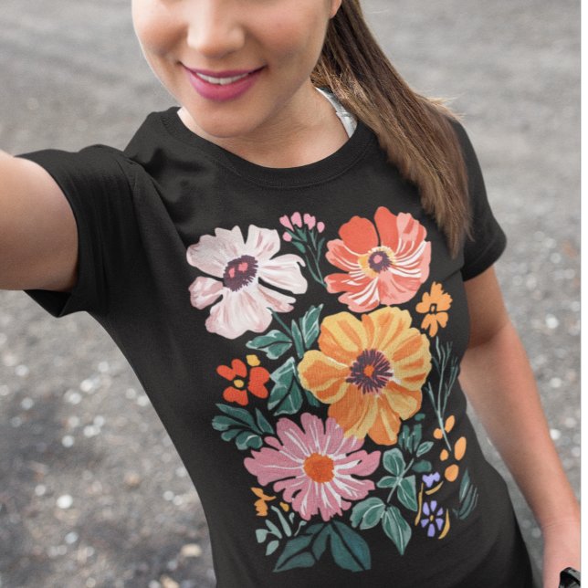 Boho Flowers Wildblomma T Shirt (Skapare uppladdad)