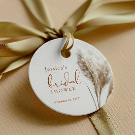 Boho Fluffig Pampasgräs Bröllopsdusch Gåvor Etiketter