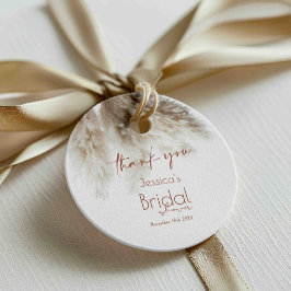 Boho Fluffig Pampasgräs Bröllopsdusch Tack Kort Gåvor Etiketter