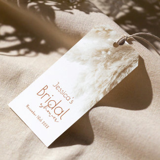 Boho Fluffig Pampasgräs Bröllopsfest Tack Presentetikett