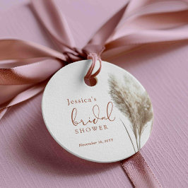 Boho Fluffy Pampas Grass Möhippa Gåvor Etiketter