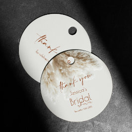 Boho Fluffy Pampas Grass Möhippa Tack Gåvor Etiketter