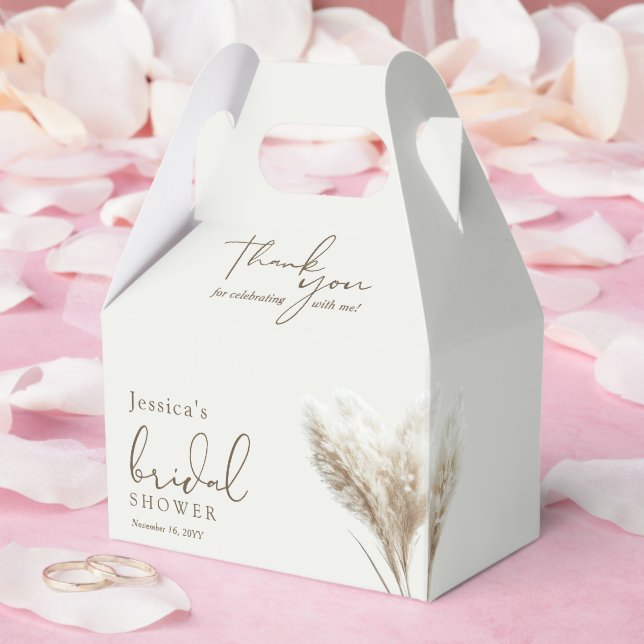 Boho Fluffy Pampas Grass Möhippa Tack Presentaskar (Bröllop)