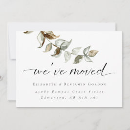 Boho Flytta Announcement Minimal Script Elegant Meddelande