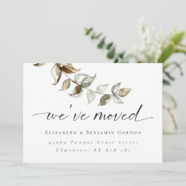 Boho Flytta Announcement Minimal Script Elegant Meddelande