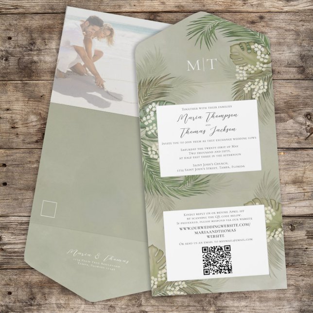 Boho Foliage Tropical Photo Budget QR-kod (Skapare uppladdad)