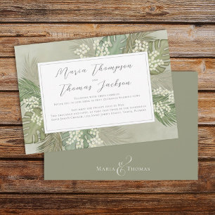 Boho Foliage Watercolor Tropical Handflatan Löv Inbjudningar