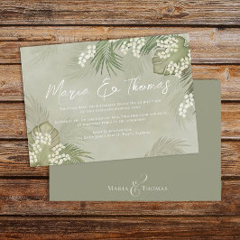 Boho Foliage Watercolor Tropical Handflatan Löv Inbjudningar