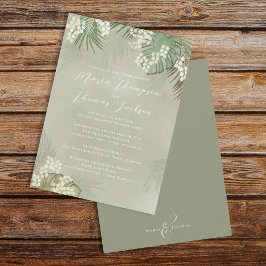 Boho Foliage Watercolor Tropical Handflatan Löv Inbjudningar