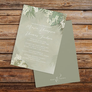 Boho Foliage Watercolor Tropical Handflatan Löv Inbjudningar