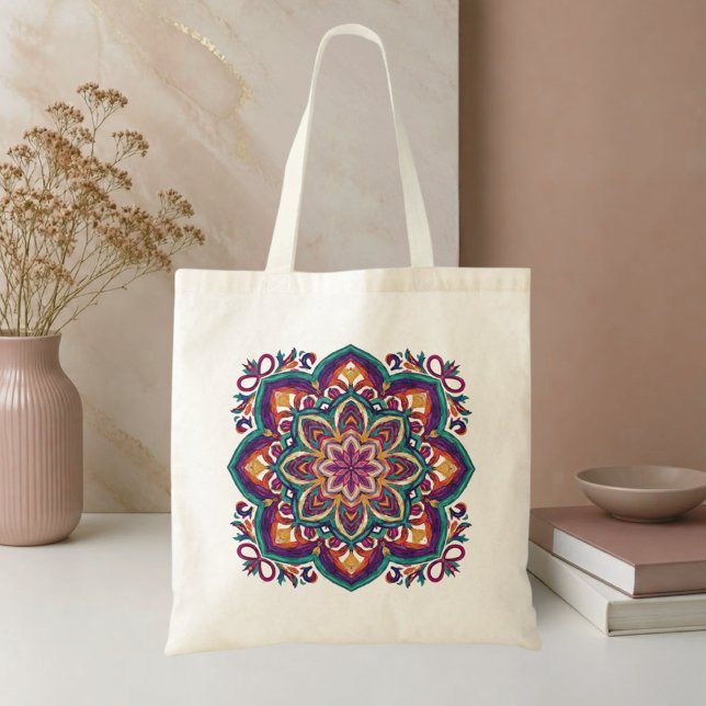 Boho Folk Art Blomma Tygkasse (Skapare uppladdad)