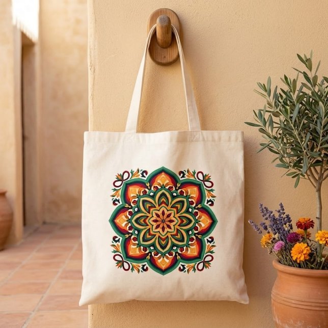 Boho Folk Art Blomma Tygkasse (Skapare uppladdad)