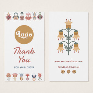 boho folk art blommor paket infoga visitkort