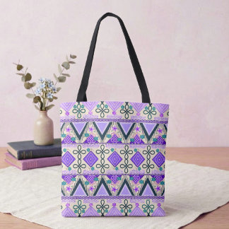 Boho Folk Art Totebag Tygkasse