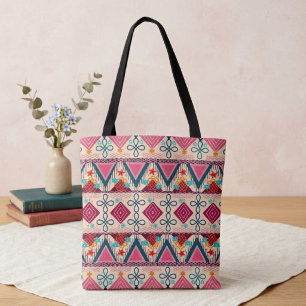 Boho Folk Art Totebag Tygkasse