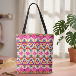 Boho Folk Art Totebag Tygkasse