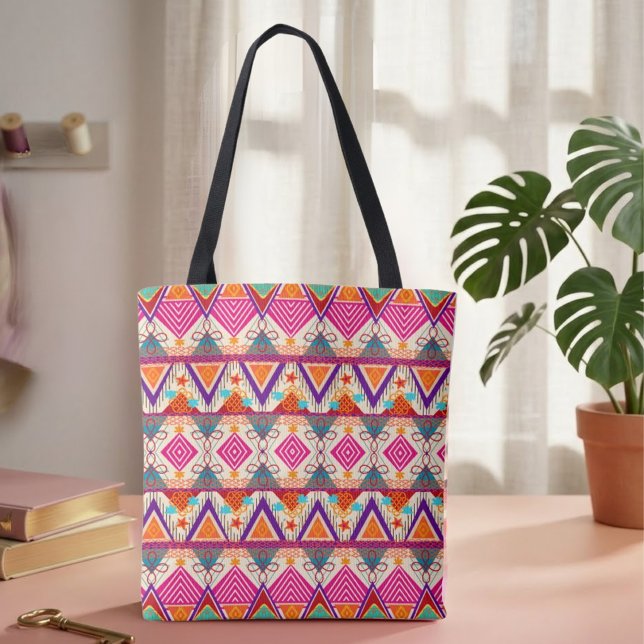 Boho Folk Art Totebag Tygkasse (Skapare uppladdad)