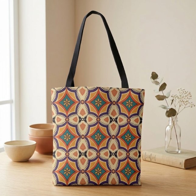 Boho Folk Art Totebag Tygkasse (Skapare uppladdad)