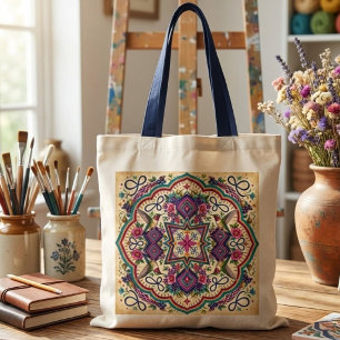 Boho Folk Art Tygkasse
