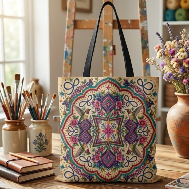 Boho Folk Art  Tygkasse (Skapare uppladdad)