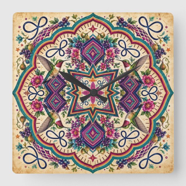Boho Folk Art Väggur (Framsida)